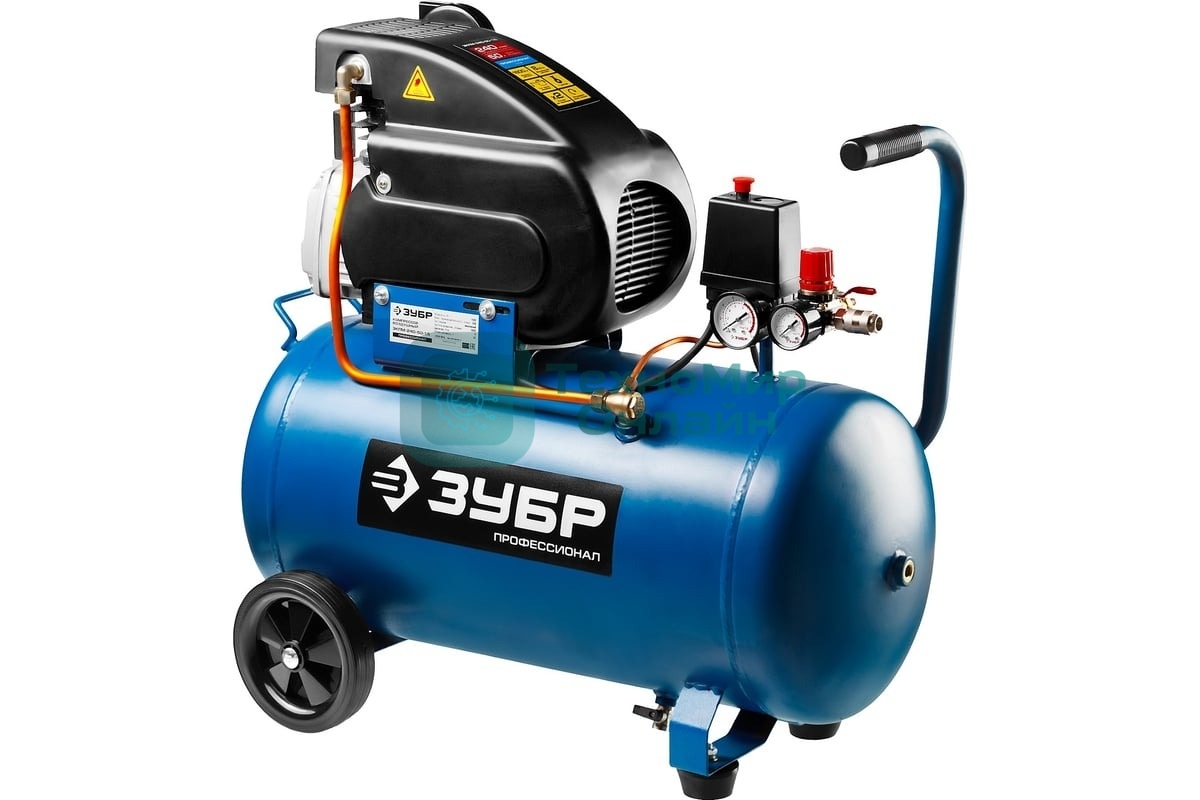 Компрессор поршневой Зубр ЗКПМ-240-50-1.5 воздушный масл. прямой привод 240л/мин 50л 8атм 1500Вт