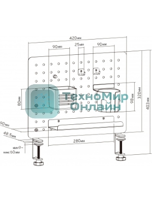 Органайзер Cactus CS-PB-LGY светло-серый
