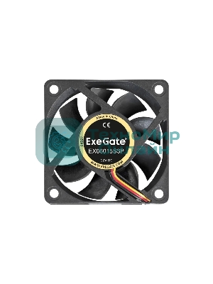 Вентилятор для корпуса ExeGate EX06015S3P черный, 60 мм, 3500 об/мин, 24 дБ, 3 pin