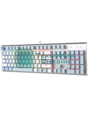 Клавиатура проводная A4Tech Fstyler FS100 Neon, USB, синий/белый