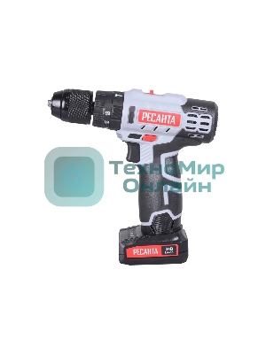 Дрель-шуруповерт аккумуляторная Ресанта ДА-24-2ЛК-У 75/14/8, Аккумуляторная, 24В, 2 АКБ, Ударная, Кейс