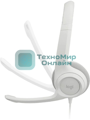 Гарнитура проводная с микрофоном Logitech H390 белый 1.9м накладные USB оголовье (981-001288)
