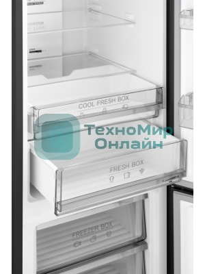 Холодильник Weissgauff WRK 2000 Total NoFrost Inverter Black черный двухкамерный 240/95л морозилка снизу