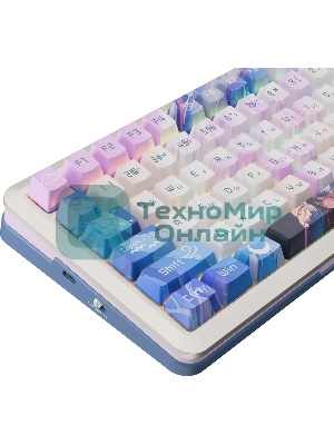 Клавиатура Redragon Flekact Pro гибридная, USB Type-A, Bluetooth, радиоканал, фиолетовый