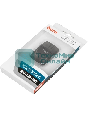 Кард-ридер Buro BU-CR-110 черный/MMC/MS/MS Duo/MS Micro M2/MS Pro/RS-MMC/SD/SDHC/TF/micro-SD/miсro-SDHC/USB 2.0/пластик