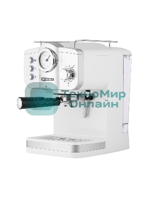 Кофеварка рожковая Maunfeld MF-735WH PRO белый, исп. кофе - молотый, 1.25 л, 1100 Вт, 15 бар
