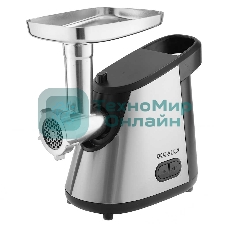 Мясорубка электрическая DELTA LUX DE-600M черный, 3000 Вт, 2.5 кг/мин, реверс, защита от перегрузки, насадки - 6