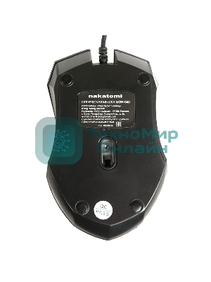 Мышь проводная Nakatomi MON-04U черный, 800 dpi, USB, кнопки - 3