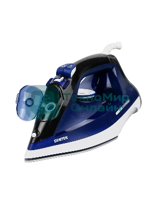 Утюг Centek CT-2308 синий, 2800 Вт, 60 г/мин, 190 г/мин, 300 мл