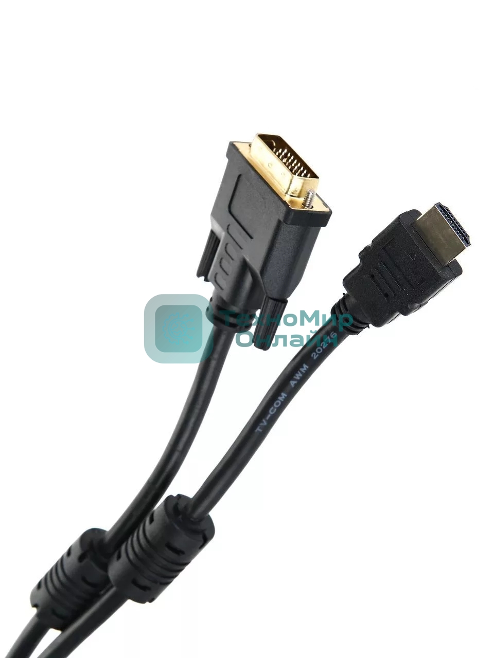 Кабель HDMI to DVI-D (19M -25M) 2м, TV-COM, 2 фильтра LCG135F-2M