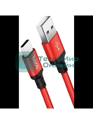 Кабель HOCO X14 красный/черный HC-62875, USB - USB Type-C, 1m, 2A, Нейлон