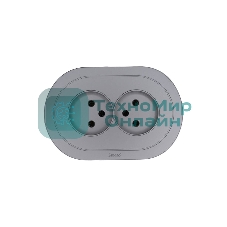 Розетка 2-м LEZARD СП OSEN без заземл. ПБТ, круглая, механизм, серый матовый 744-7400-128B