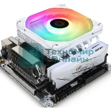 Кулер для процессора Thermalright AXP-120 X67 White Argb (4-pin PWM, 52mm, Ni/Cu, 6x6mm, ARGB, 1x120mm, 59CFM, 26.1dBA, 1800RPM, S: 1851/1700/1200/115X, 2011, 2066, AM5/AM4, white)