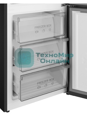 Холодильник Weissgauff WRK 2000 Total NoFrost Inverter Black черный двухкамерный 240/95л морозилка снизу