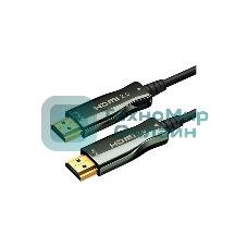 Кабель HDMI Wize AOC-HM-HM-15M оптический, 15 м, 4K/60HZ 4:4:4, v.2.0, ARC, 19M/19M, HDCP 2.2, Ethernet, черный, коробка