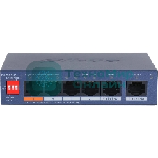 Коммутатор Dahua DH-CS4006-4ET2GT-60 4-портовый гигабитный PoE с функцией облачного управления, 4xRJ45 100Mb, 2xRJ45 1Gb uplink, суммарно 60Вт