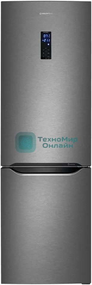 Холодильник Maunfeld MFF187NFIX10 нержавеющая сталь двухкамерный 232/98л морозилка снизу, No Frost