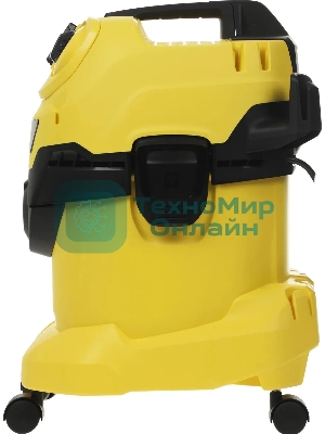 Строительный пылесос Karcher WD 4 P V-20/5/22 желтый, 1000 Вт, уборка сухая/сбор воды/выдув, пылесборник мешок/контейнер, 20 л
