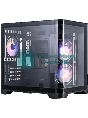 Компьютерный корпус 1STPLAYER UVIEW UV5 ARGB черный mATX 3x120мм ARGB fans UV5-BK-2FC7R-1FC7