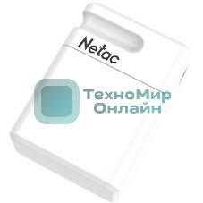Флешка USB Netac U116 mini (NT03U116N-064G-32WH), 64Gb, USB 3.2, R/W 90/30, белый