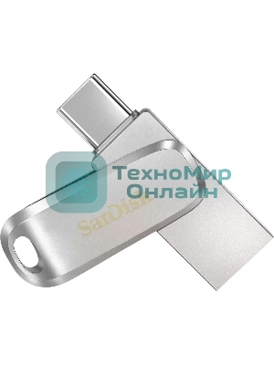 Флешка USB Sandisk Ultra Dual Luxe (SDDDC4-032G-G46), 32Gb, USB 3.2 Gen 1/Type-C, R/W 150/40, серебристый