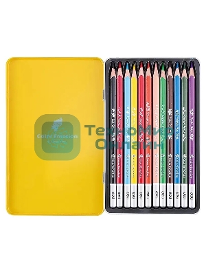 Карандаши цветные Deli Color Emotion EC00205 EC00205, липа, 12 цветов, коробка металлическая