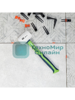 Киянка резиновая Сибртех 450 г, белая резина, фибергласовая рукоятка