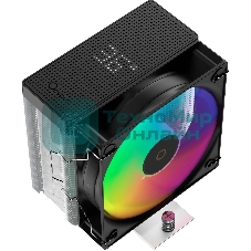 Кулер для процессора Ocypus Gamma A40 BK ARGB Digital, 100мм ARGB FAN, Top Display Panel, 4 HEAT PIPES, 4-PIN PWM, 600-2400 RPM, 29.5DBA, HYDRO BEARING, LGA115X/1200/1700/18XX, AM4/AM5