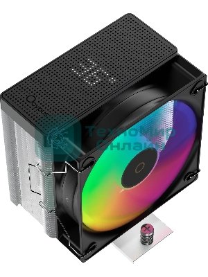 Кулер для процессора Ocypus Gamma A40 BK ARGB Digital, 100мм ARGB FAN, Top Display Panel, 4 HEAT PIPES, 4-PIN PWM, 600-2400 RPM, 29.5DBA, HYDRO BEARING, LGA115X/1200/1700/18XX, AM4/AM5