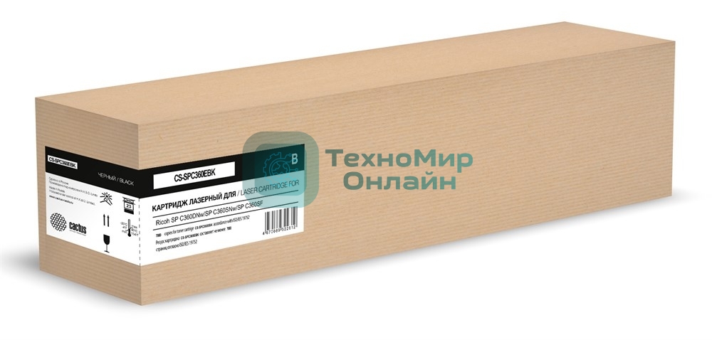 Картридж лазерный Cactus CS-SPC360EBK 408184 черный (7000 стр.) для Ricoh SP C360DNw/SP C360SNw/SP C360SF