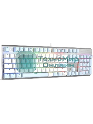 Клавиатура проводная A4Tech Fstyler FS100 Neon, USB, синий/белый