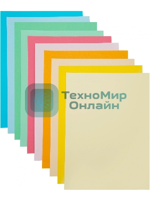 Бумага цветная Silwerhof тонир. 10 л. 10цв. A4 CREATE 80г/м2 папка