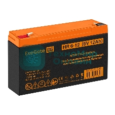 Аккумуляторная батарея ExeGate HR 6-12 (6V 12Ah, клеммы F2)