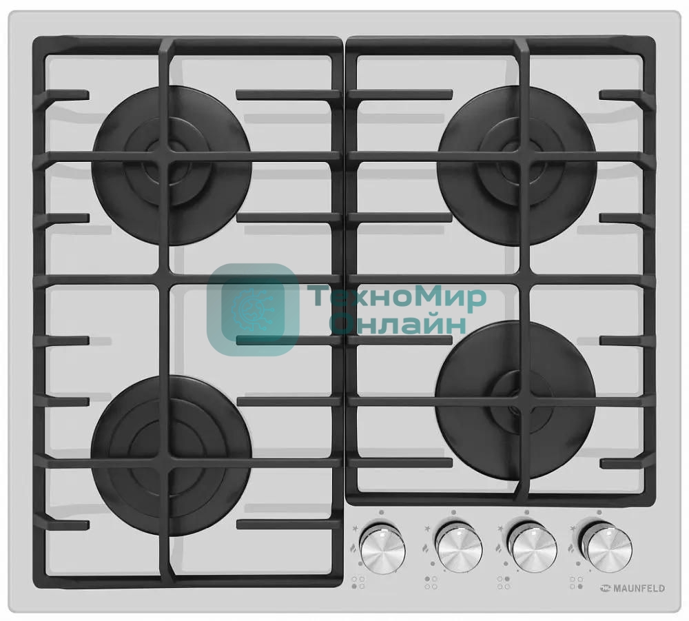 Газовая варочная панель Maunfeld EGHG.64.6CW/G, 4 конфорки, закаленное стекло, белый
