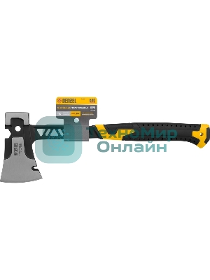 Топор цельнокованый Denzel 600 г, двухкомпонентная обрезиненная рукоятка