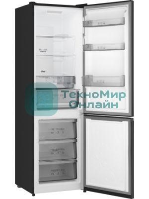 Холодильник Weissgauff WRK 2000 Total NoFrost Inverter Black черный двухкамерный 240/95л морозилка снизу