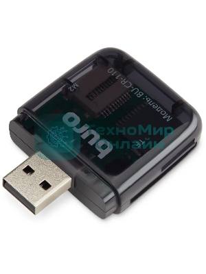 Кард-ридер Buro BU-CR-110 черный/MMC/MS/MS Duo/MS Micro M2/MS Pro/RS-MMC/SD/SDHC/TF/micro-SD/miсro-SDHC/USB 2.0/пластик