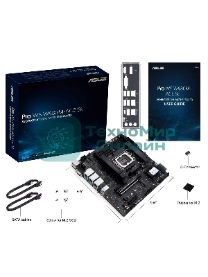 Материнская плата Asus PRO WS W680M-ACE SE, LGA1700, Intel W680, 4xDDR5, 8xSATA, 2xM.2, 1xPCIe 5.0 x16, 1xPCIe 3.0 x4, 1xPCIe 3.0 x1, 1xDP, 1xHDMI, 1xVGA, 3x2.5Gb LAN, 1xUSB-C 10Gbps, 1xUSB-A 10Gbps, 4xUSB-A 5Gbps, 3x3.5 мм, 7.1, mATX