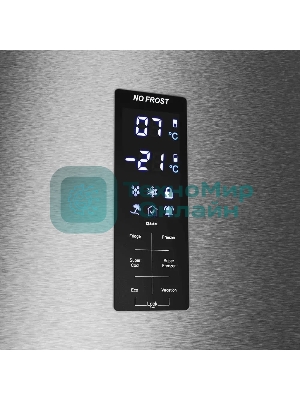 Холодильник Maunfeld MFF187NFIX10 нержавеющая сталь двухкамерный 232/98л морозилка снизу, No Frost