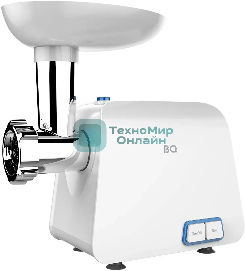 Мясорубка электрическая BQ MG1004 белый, 2100 Вт, 2.4 кг/мин, реверс, защита от перегрузки, насадки - 7