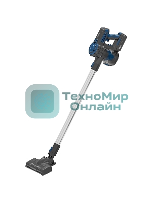 Пылесос вертикальный BBK BV3001 синий/серый, питание от аккумулятора, 150 Вт, уборка сухая, пылесборник 0.8 л, работа от АКБ max 30 мин