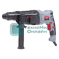 Перфоратор ПОБЕДА П-28/975Б, SDS+, 975Вт, макс. диаметр сверления 28 мм, 1200об/мин, 5300уд/мин, быстрозажимной патрон, дополнительная рукоятка, глубиномер, кейс