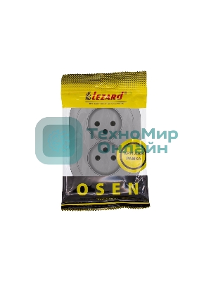 Розетка 2-м LEZARD СП OSEN без заземл. ПБТ, круглая, механизм, серый матовый 744-7400-128B