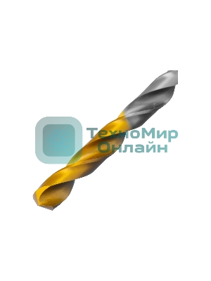 Сверло спиральное по металлу Denzel 5 x 86мм, Р6М5, Golden Tip