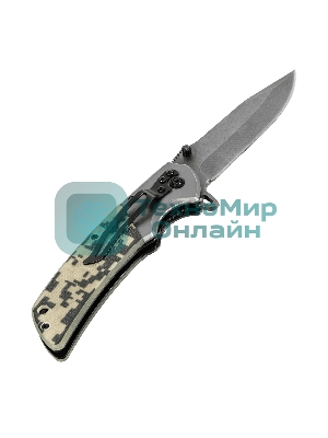 Нож складной Denzel, многоцелевой, системы Liner-Lock, с накладкой G10 на классической рукоятке 79207