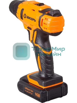 Дрель-шуруповерт аккумуляторная Вихрь ДА-16Л-2КА 72/14/49, Аккумуляторная, 16В, 2 АКБ, Кейс