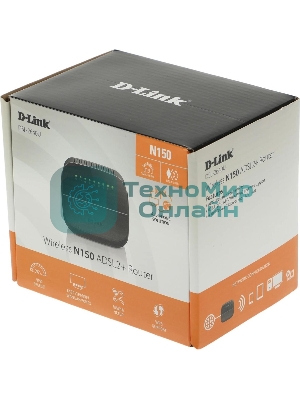 Роутер беспроводной D-Link DSL-2640U/R1A ADSL2+ черный (Annex A)
