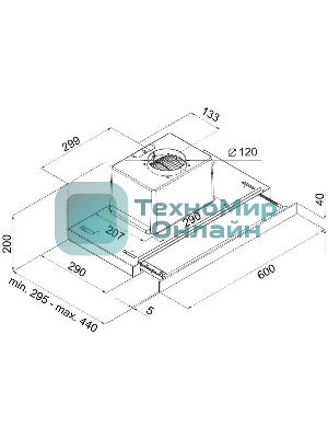 Вытяжка встраиваемая Maunfeld Ouse Touch Glass 60 черный, 60 см, 750 куб. м/ч, 48 дБ