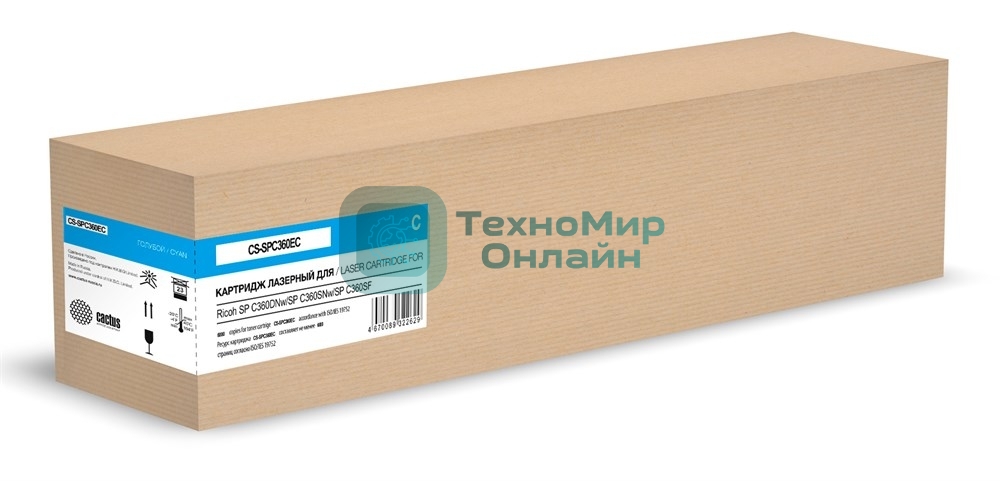 Картридж лазерный Cactus CS-SPC360EC 408185 голубой (6000 стр.) для Ricoh SP C360DNw/SP C360SNw/SP C360SF