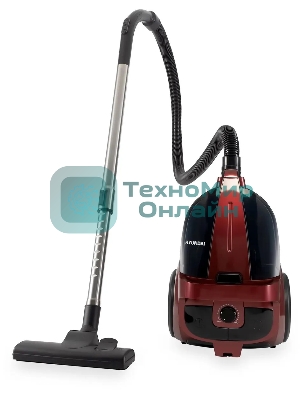 Пылесос Hyundai HYV-C2645 красный/черный, 380/2200 Вт, уборка сухая, пылесборник контейнер 3,5 л